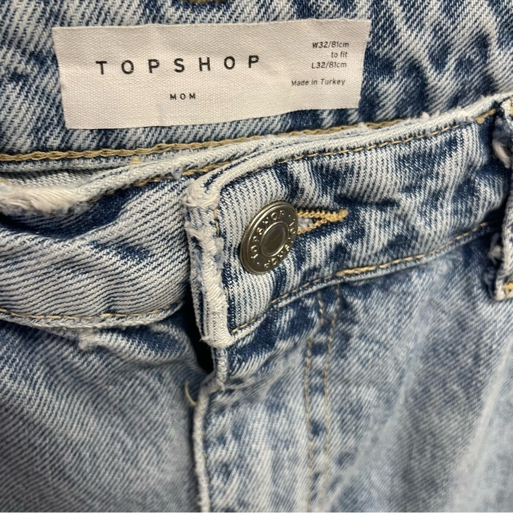 Topshop mom jeans distressed grunge women’s 32 - Picture 4 of 8